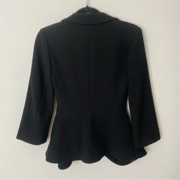 Aritzia Wilfred Selina Blazer Black Peplum Jacket in Stretch Crepe size 0 - Picture 10 of 12